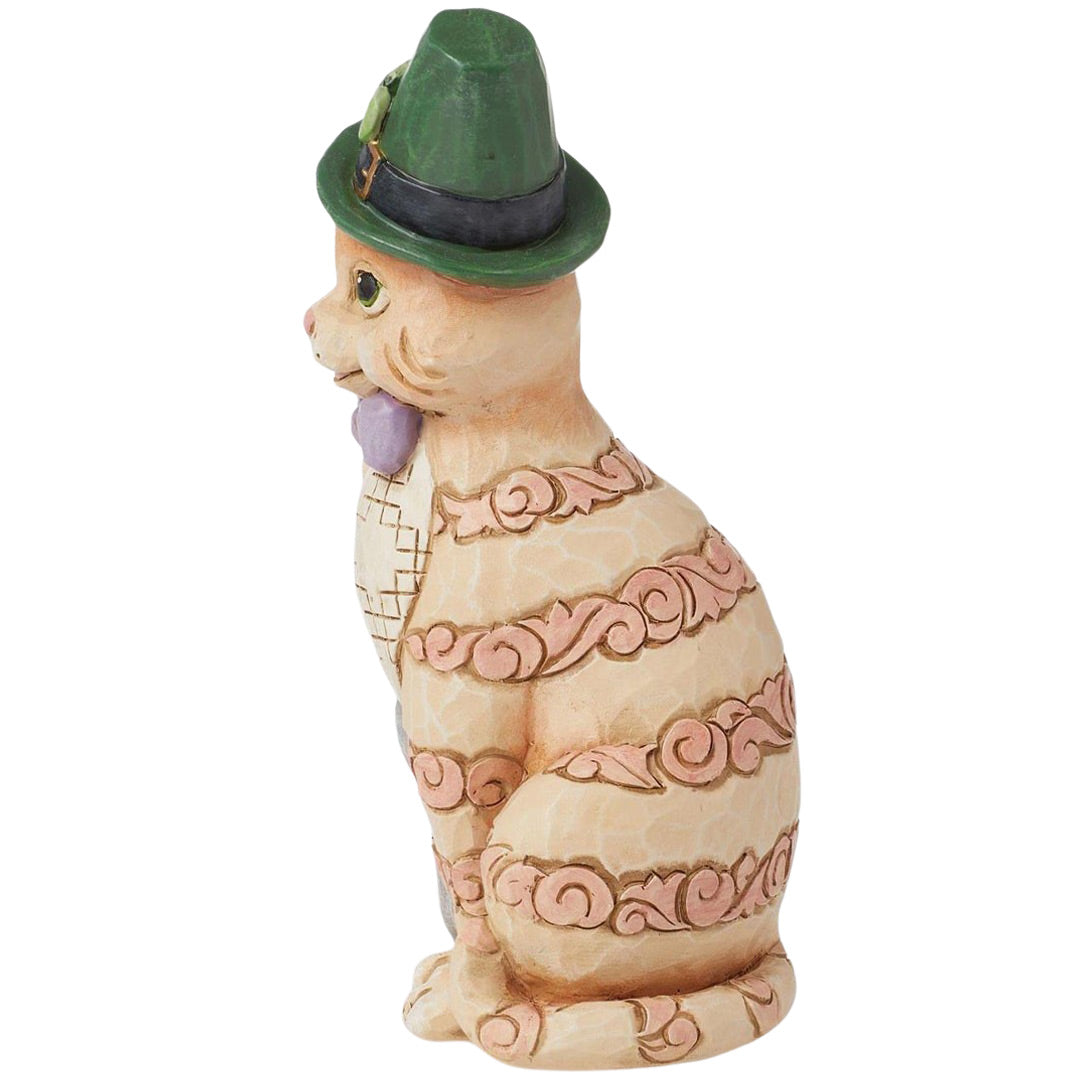 Jim Shore Irish Tabby Cat Figurine left side