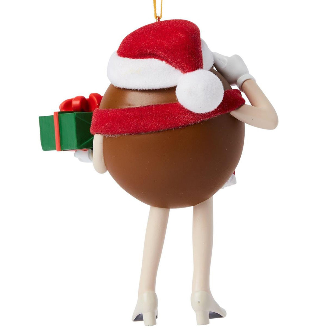 Studio Brands MMs Brown Character with Present Hanging Ornament back
