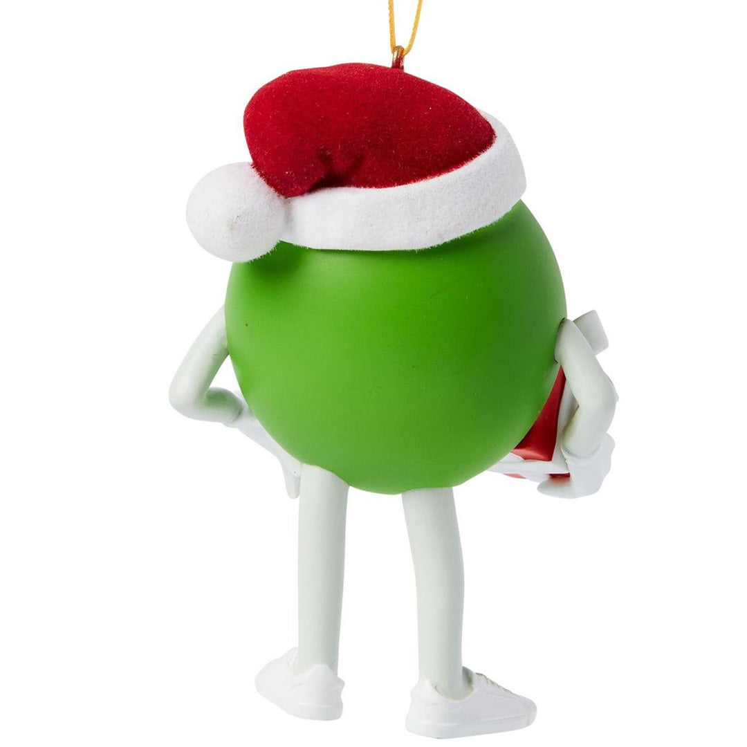 Studio Brands MMS Green Character with Present Hanging Ornament back