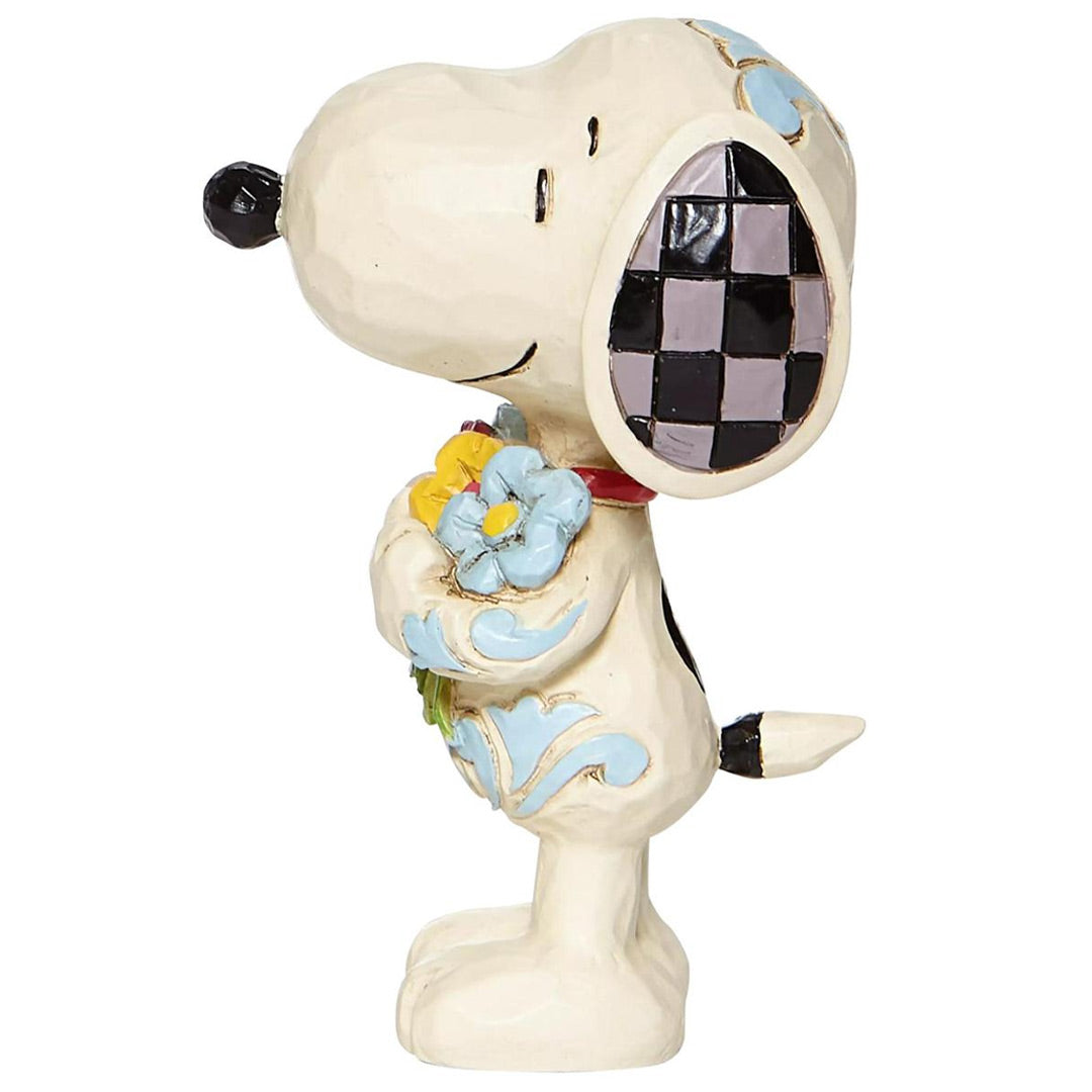 Jim Shore Snoopy with Flowers Mini left side