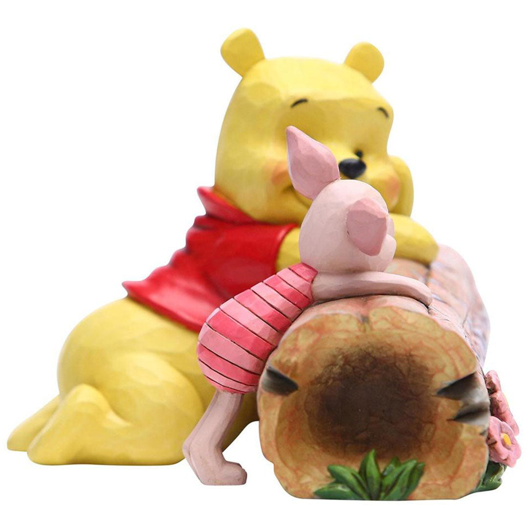 Jim Shore Pooh and Piglet by Log side