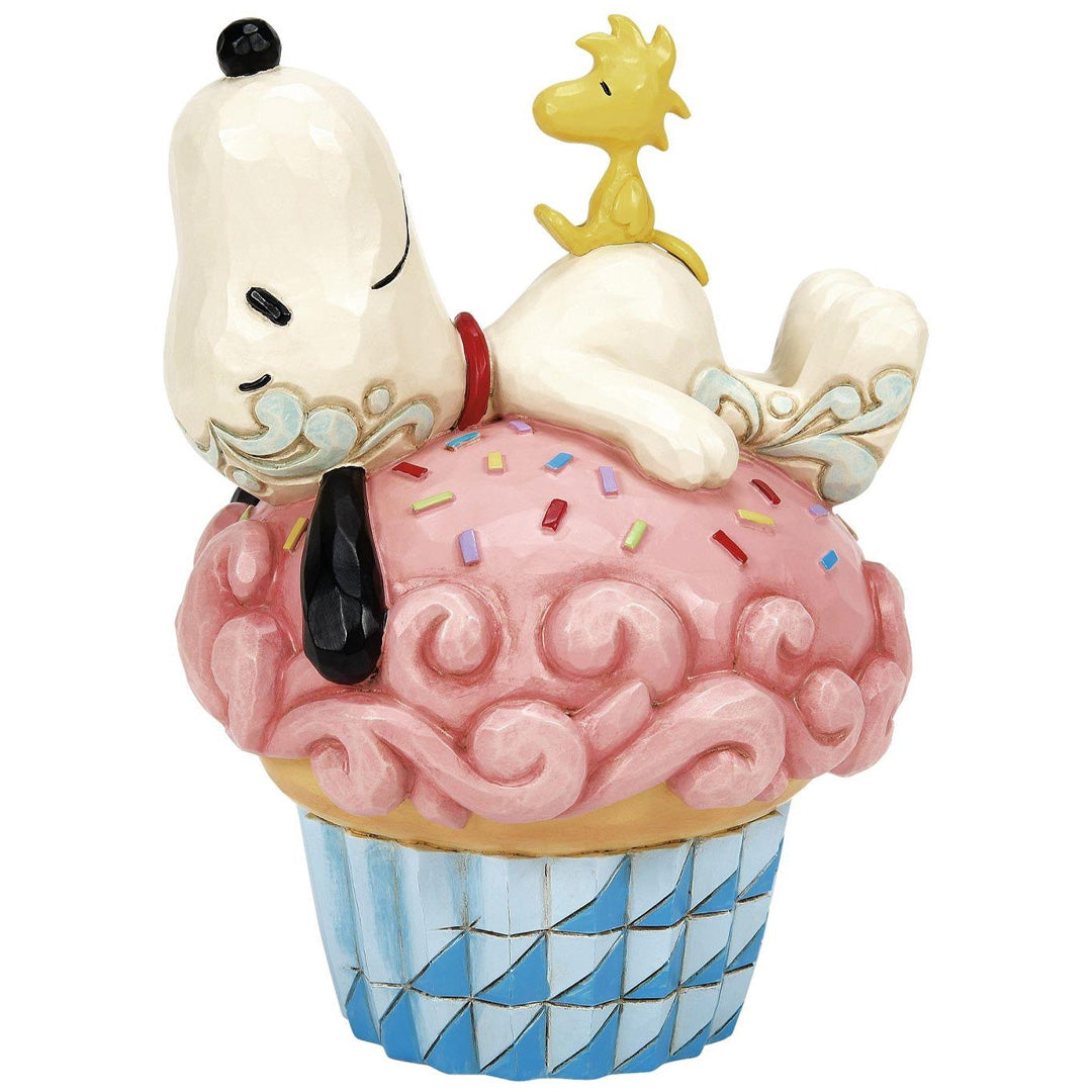 Jim Shore Snoopy Laying on Cupcake front