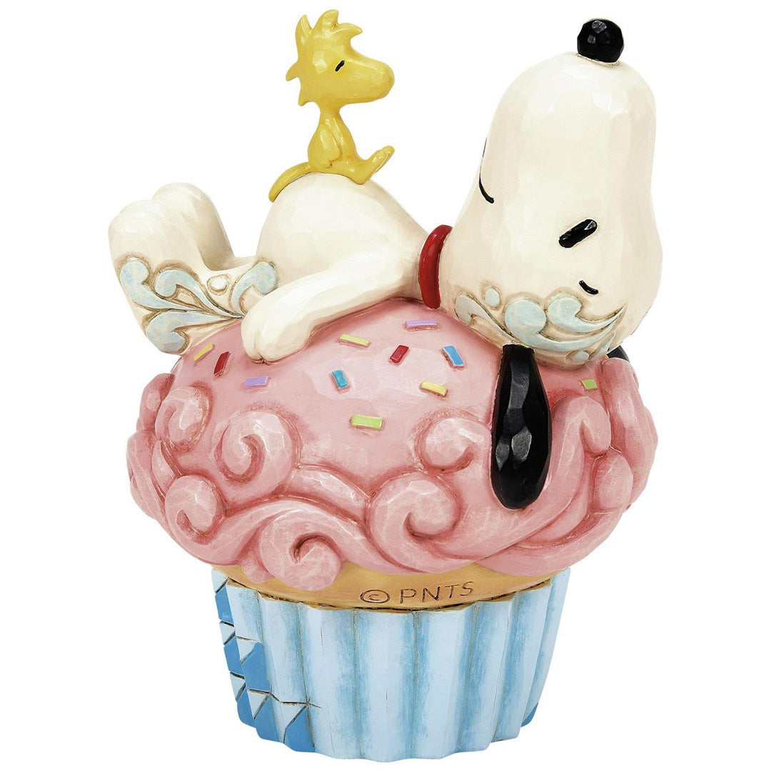 Jim Shore Snoopy Laying on Cupcake back