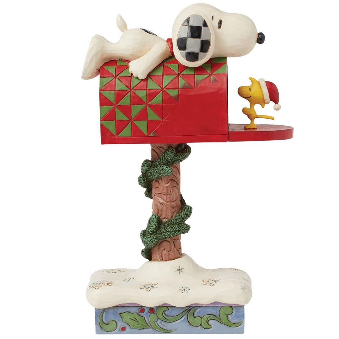 Jim Shore Snoopy & Woodstock Mailbox right side