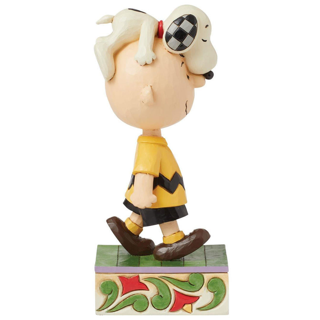 Jim Shore Snoopy on Charlie Browns Head right side