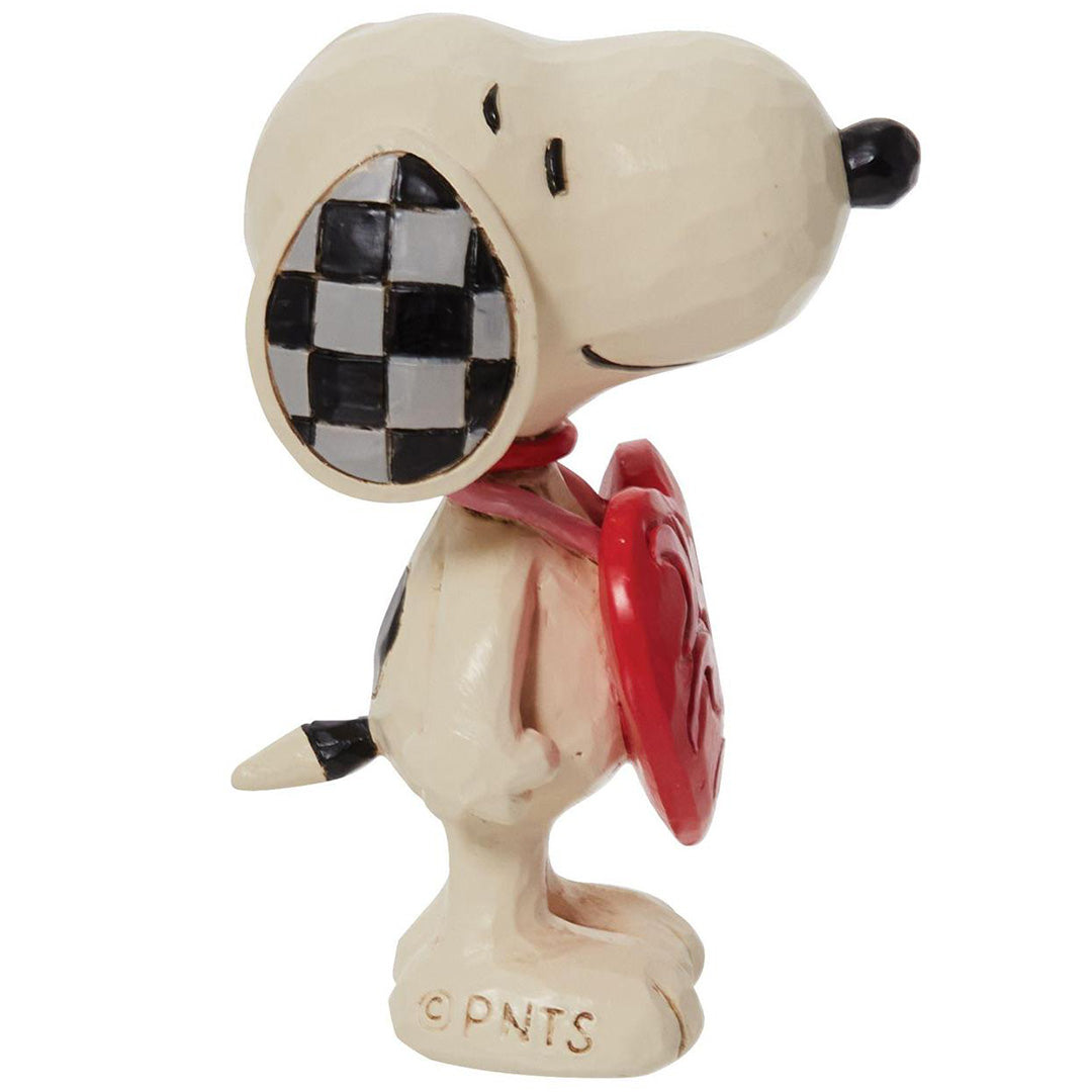 Jim Shore Snoopy wearing Heart Sign 3" side