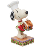 Jim Shore Snoopy with Gingerbread House side