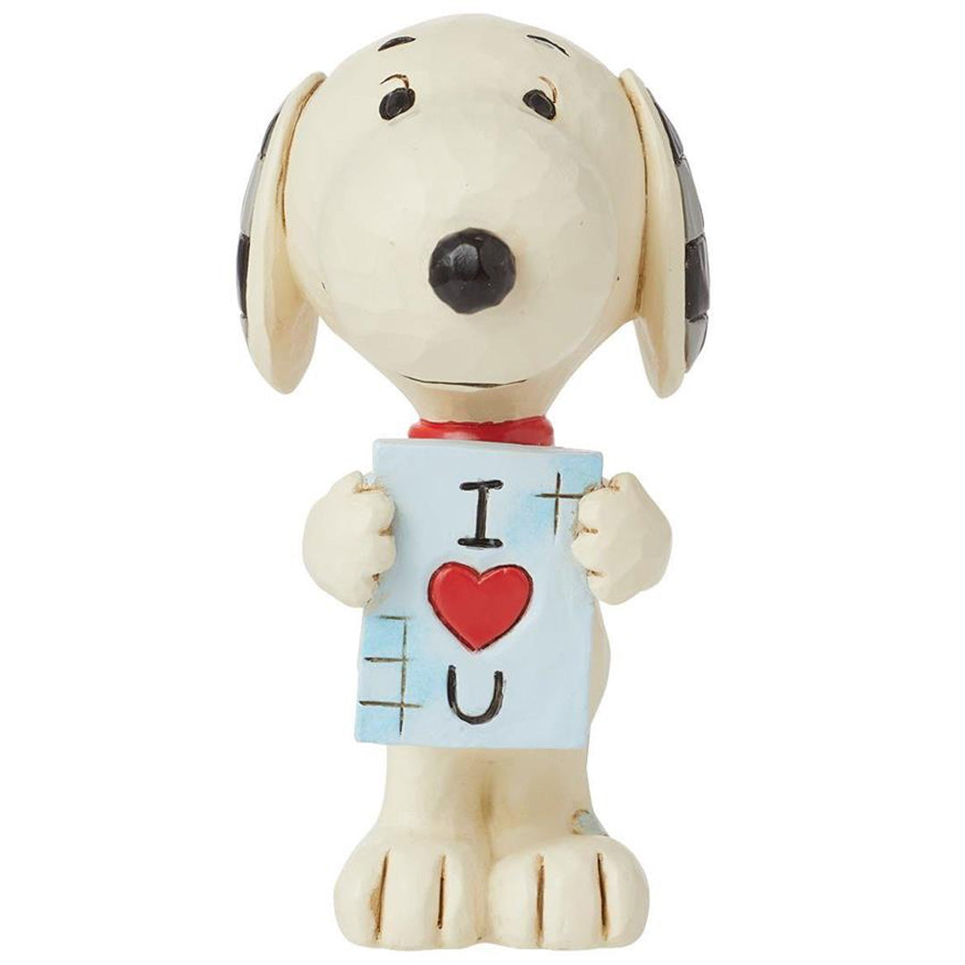 Jim Shore Snoopy with Blue Love Sign Mini front