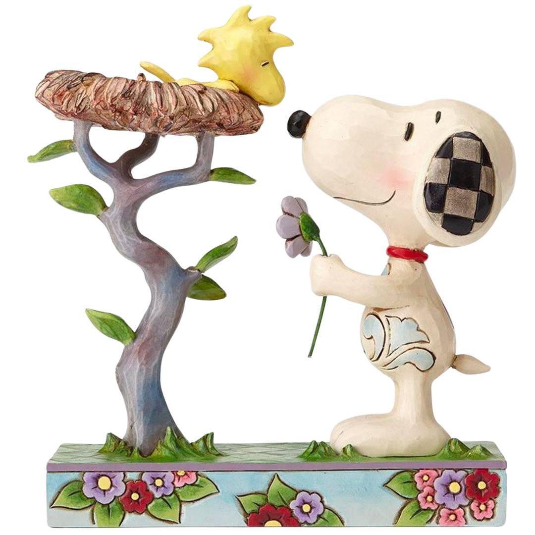 Jim Shore Snoopy with Woodstock in Nest side