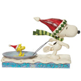 Jim Shore Snoopy with Woodstock on Saucer side