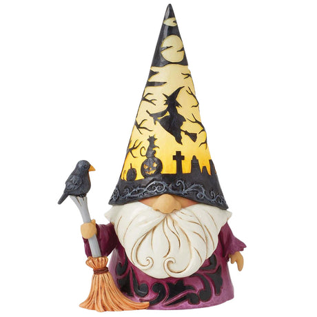 Jim Shore LED Scene Hat Wizard Gnome front