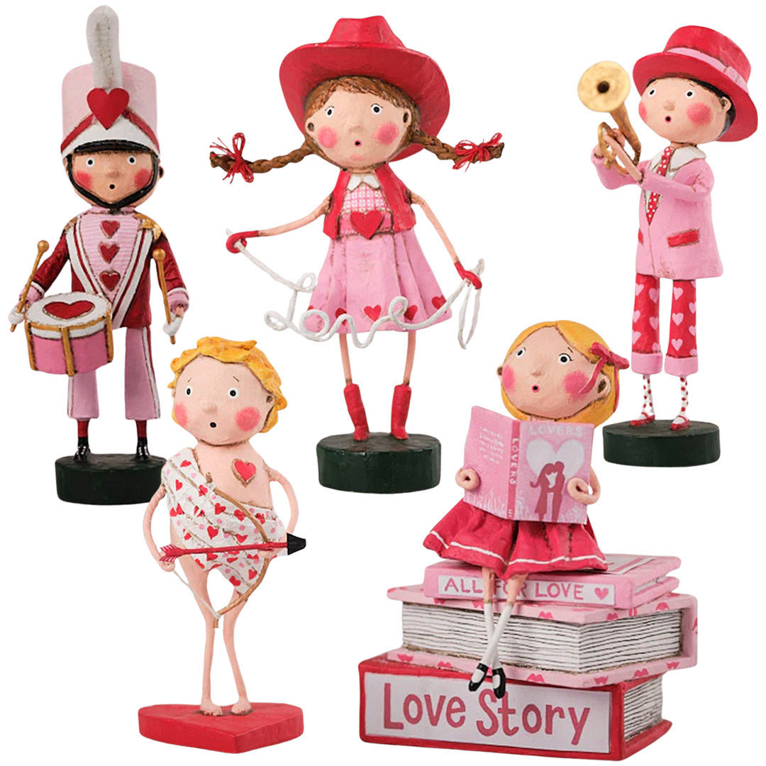 Lori Mitchell Valentine figurines store set of four 2023