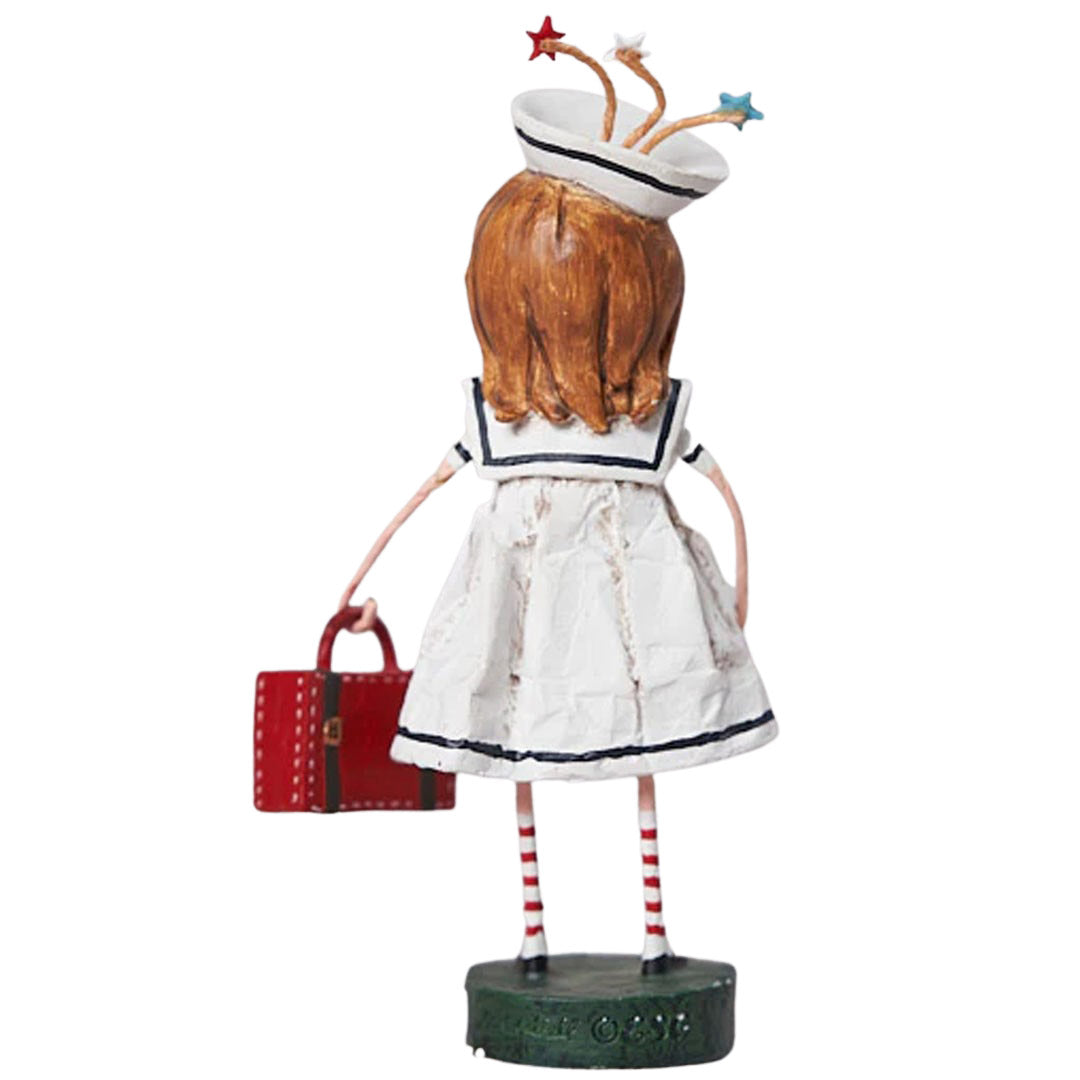 Bon Voyage Summer Patriotic Collectible Figurine by Lori Mitchell back