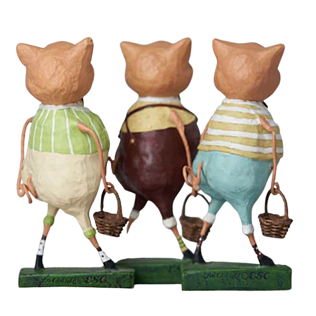 Three Lil' Pigs Storybook Figurine and Collectible by Lori Mitchell back