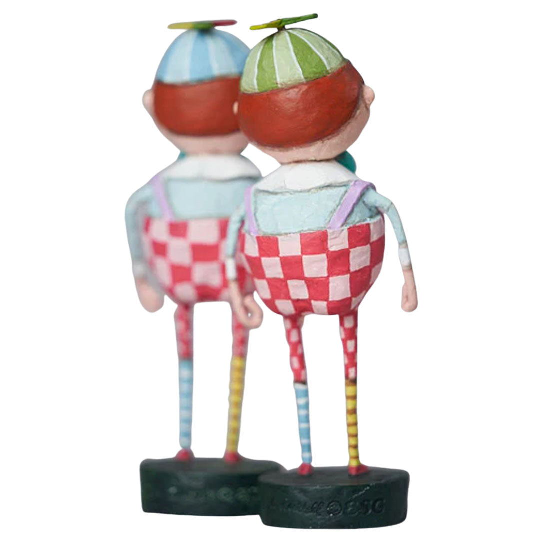 Tweedledee and Tweedledum Storybook Figurine by Lori Mitchell back