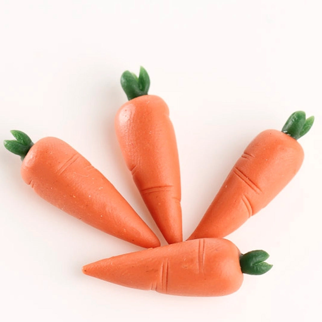 Miniature Clay Dough Carrots close up