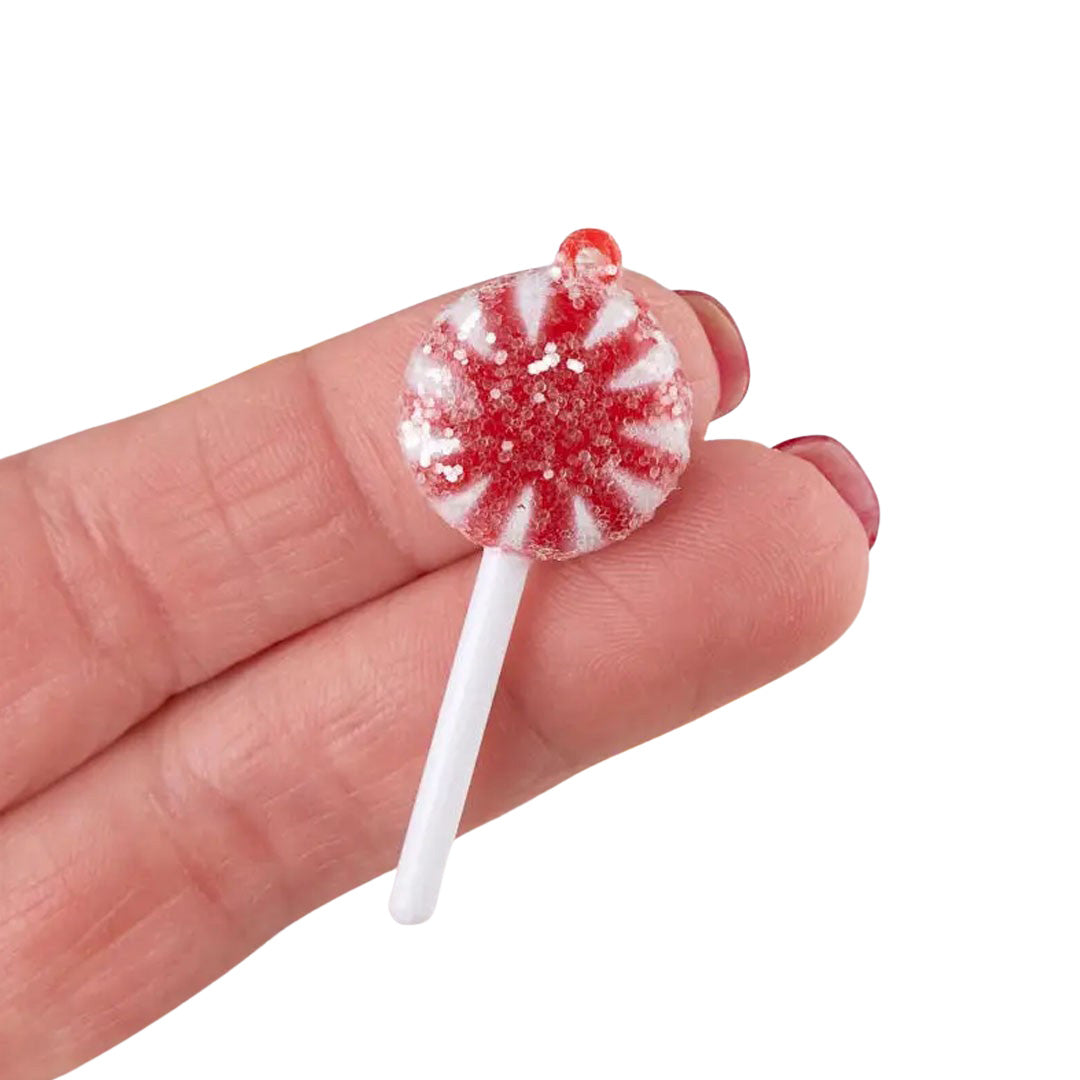 Miniature Lollipop Ornament 1.8" close up