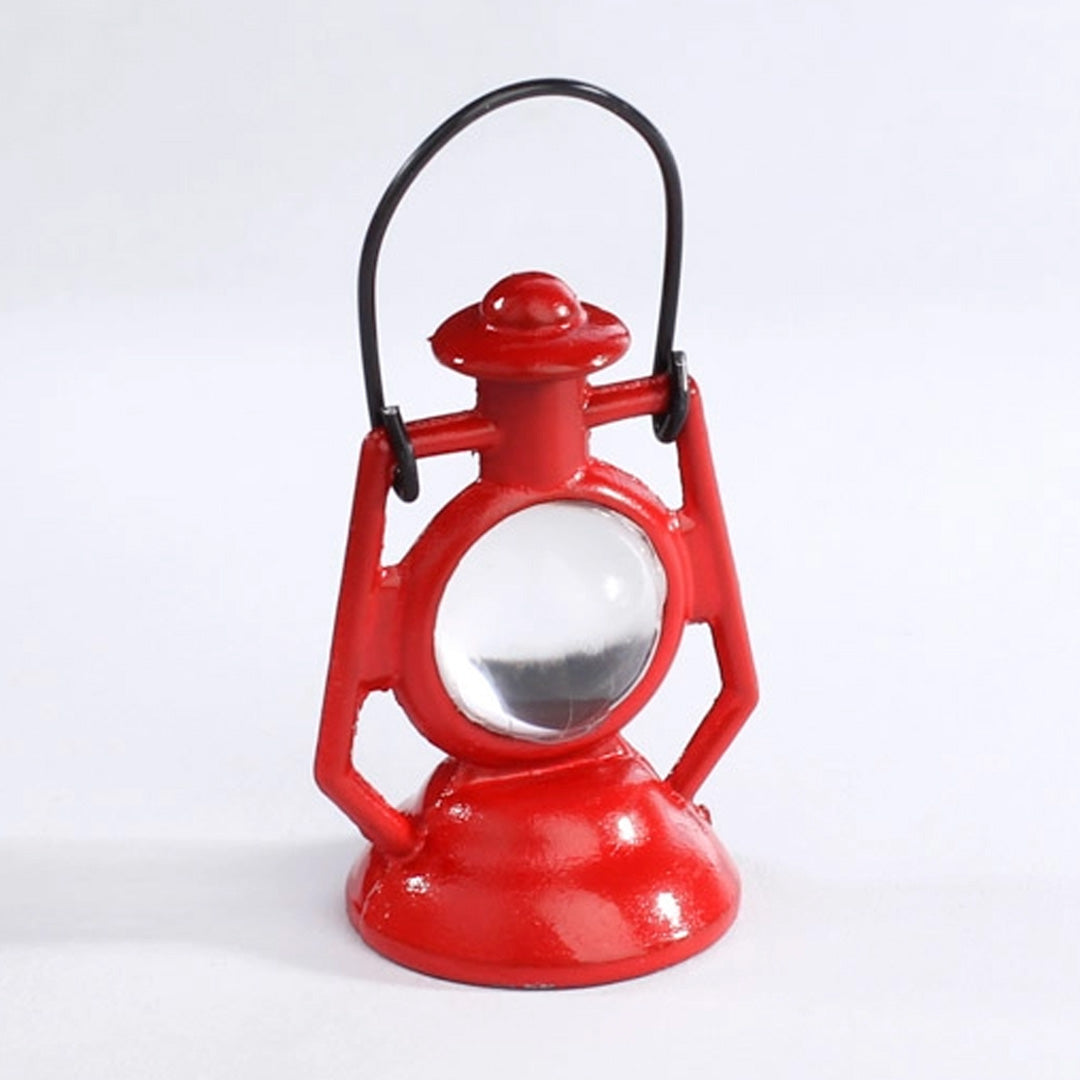 Miniature Red Railroad Lantern close up