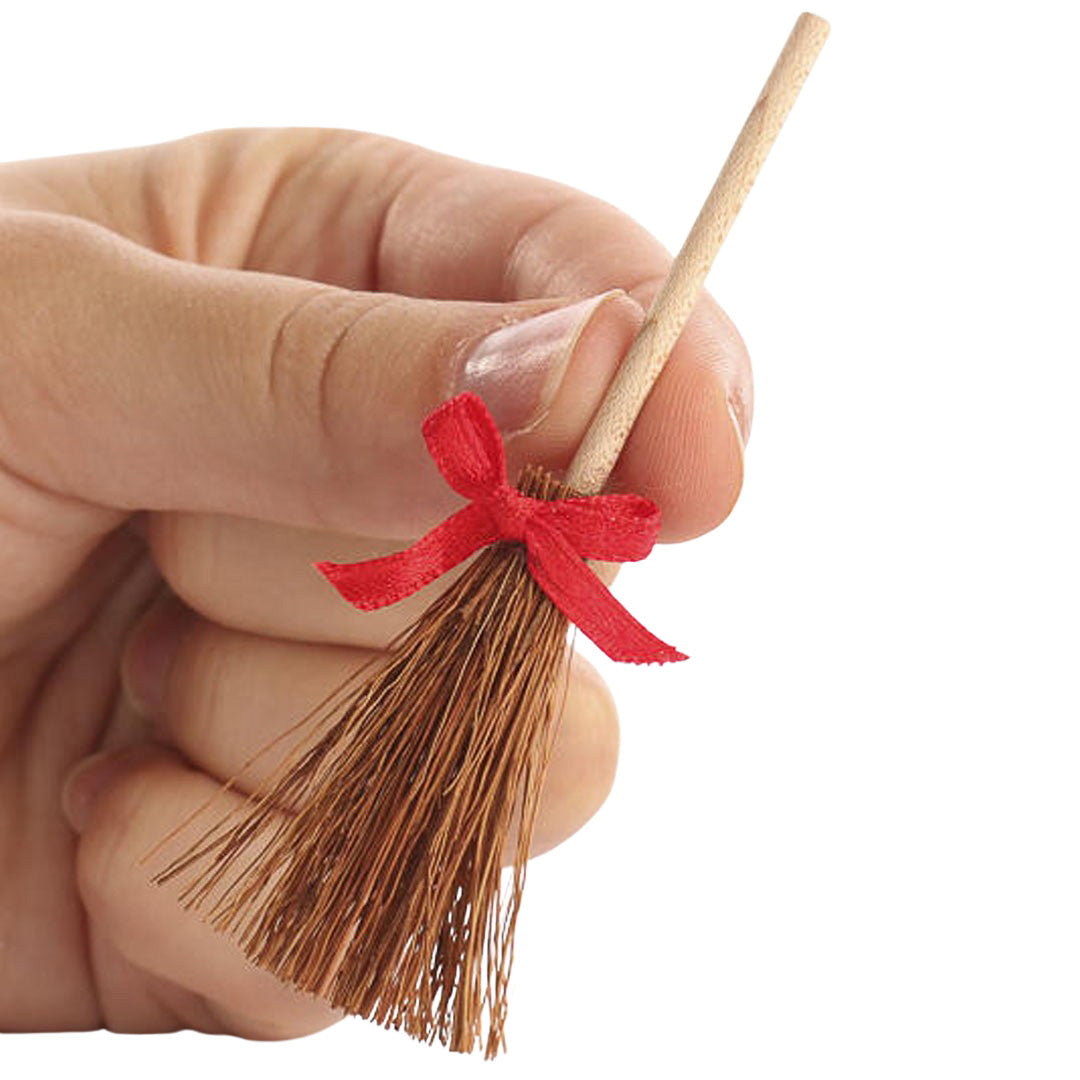 Miniature Ribboned Straw Broom