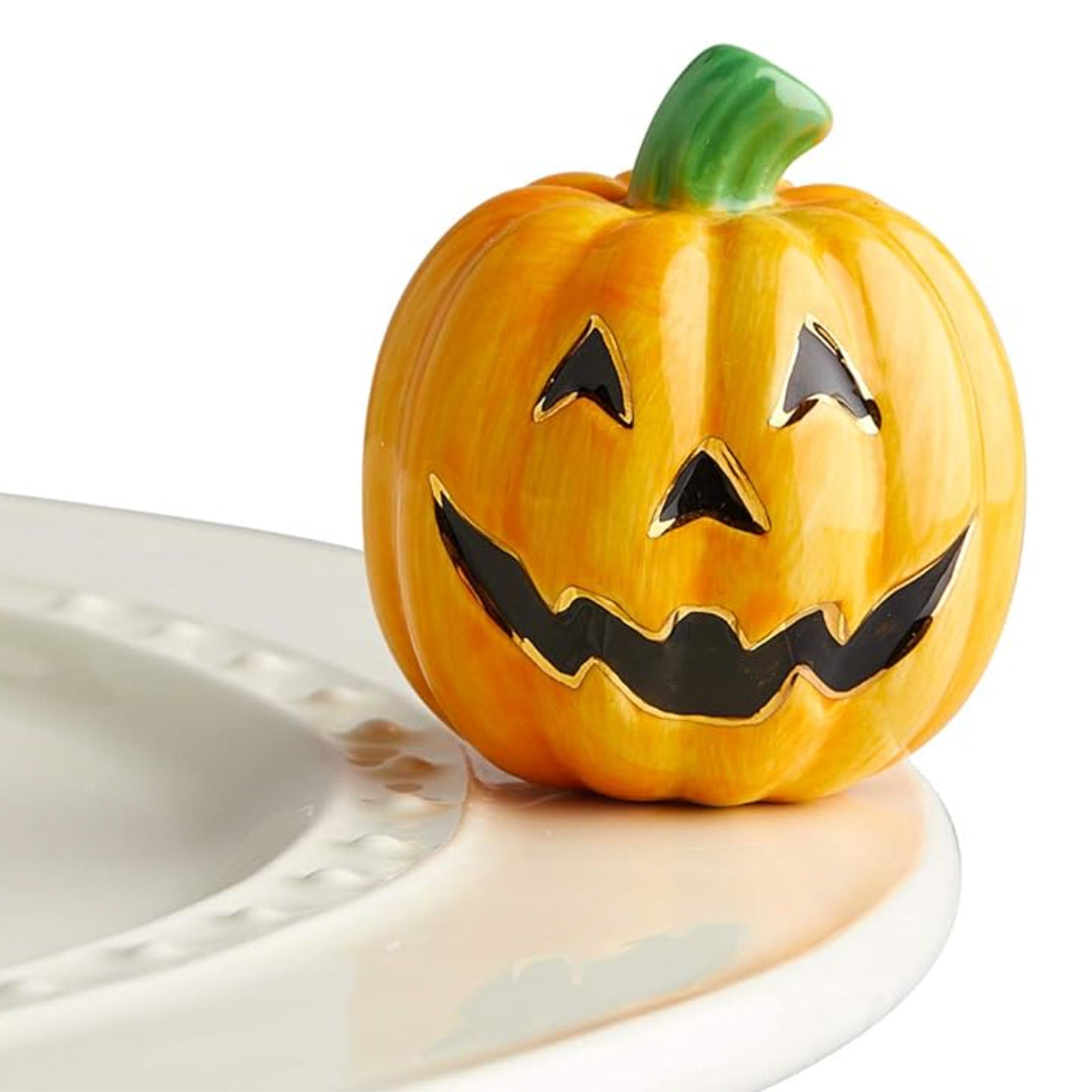 Nora Fleming Jack O'Lantern Mini  on the plate