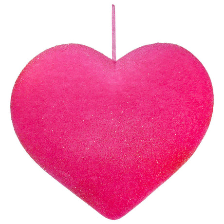 One Hundred 80 Degrees Flocked Heart Pink Large