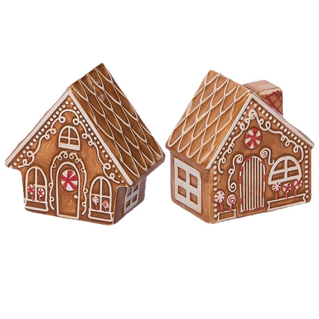 Transpac Gingerbread House Salt and Pepper Shaker Set 2