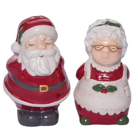 Transpac Kissing Kringles Salt and Pepper Shaker Set 2 front