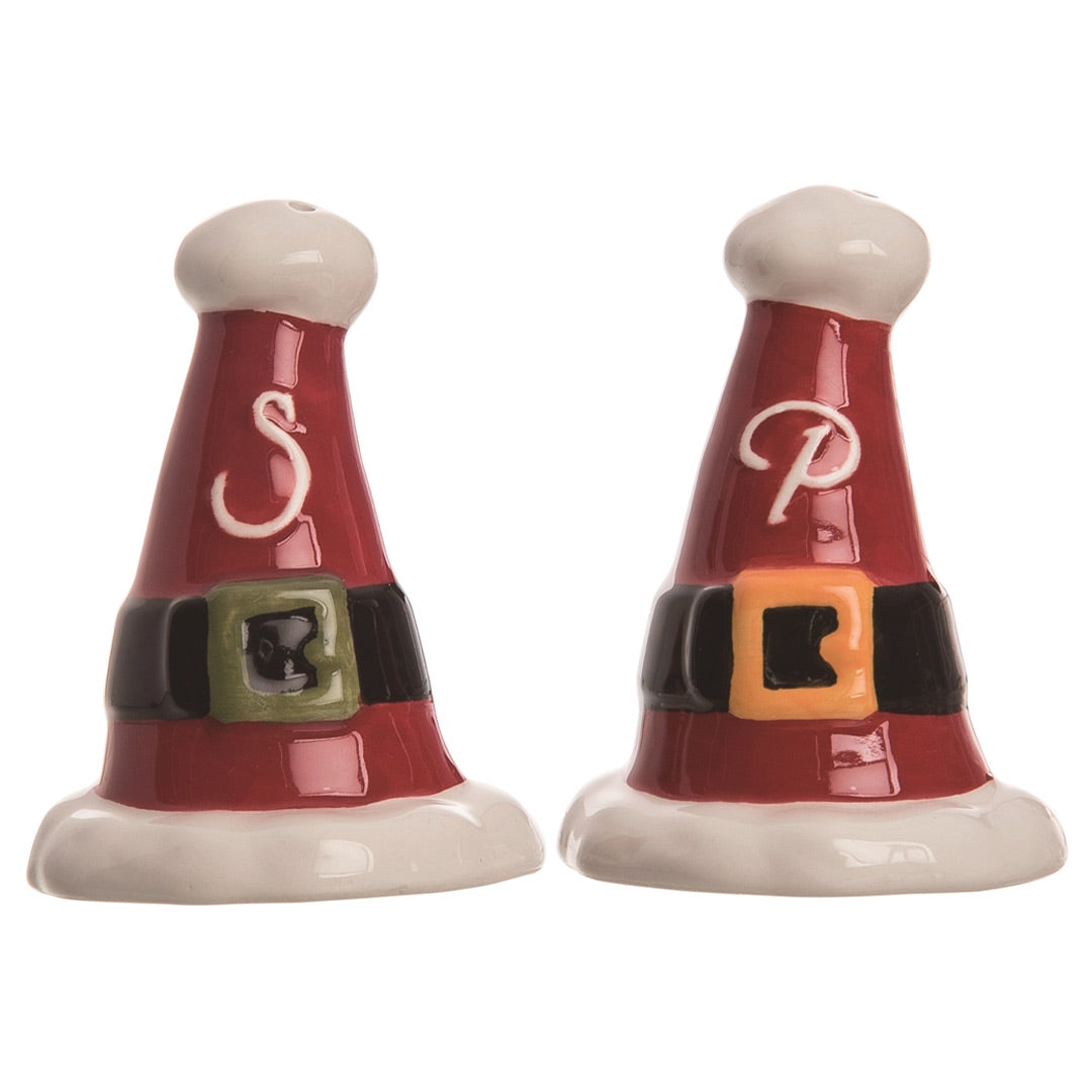 Transpac Santa Hat Salt and Pepper Shaker Set 2