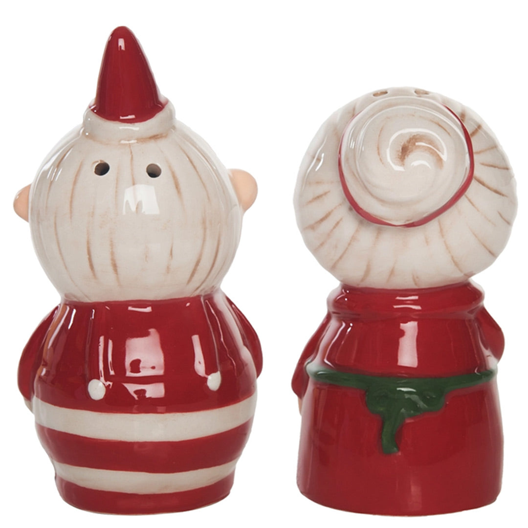 Transpac Santa and Mrs Claus Salt and Pepper Shaker Set 2 back