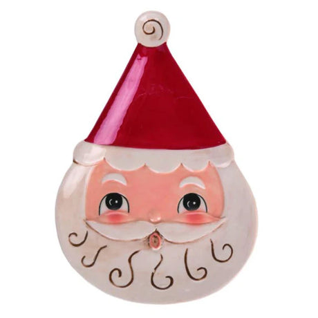 Transpac Nostalgic Santa Shaped Plate by Johanna Parker