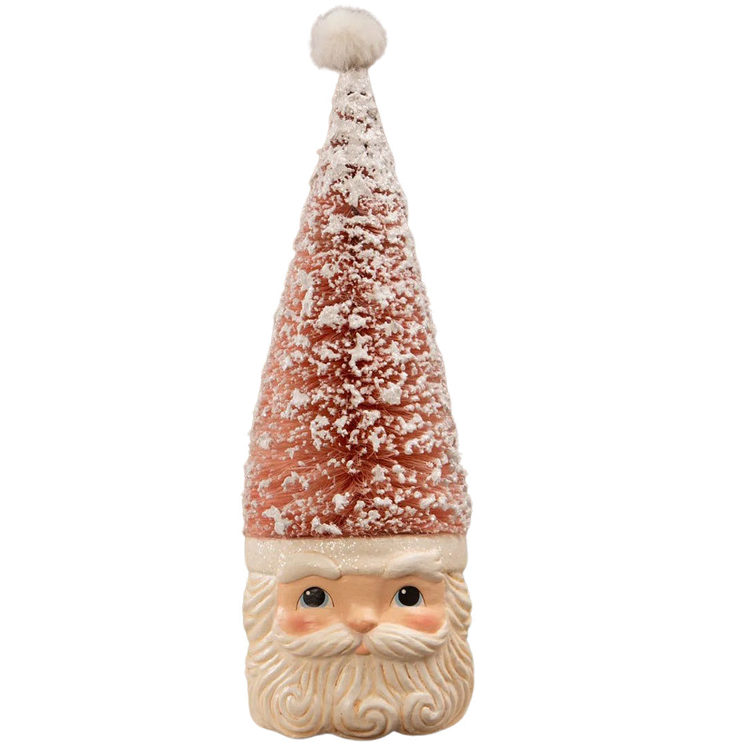 Bethany Lowe Tree Santa Pastel Pink white front