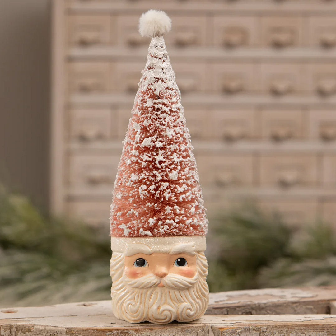 Bethany Lowe Tree Santa Pastel Pink front