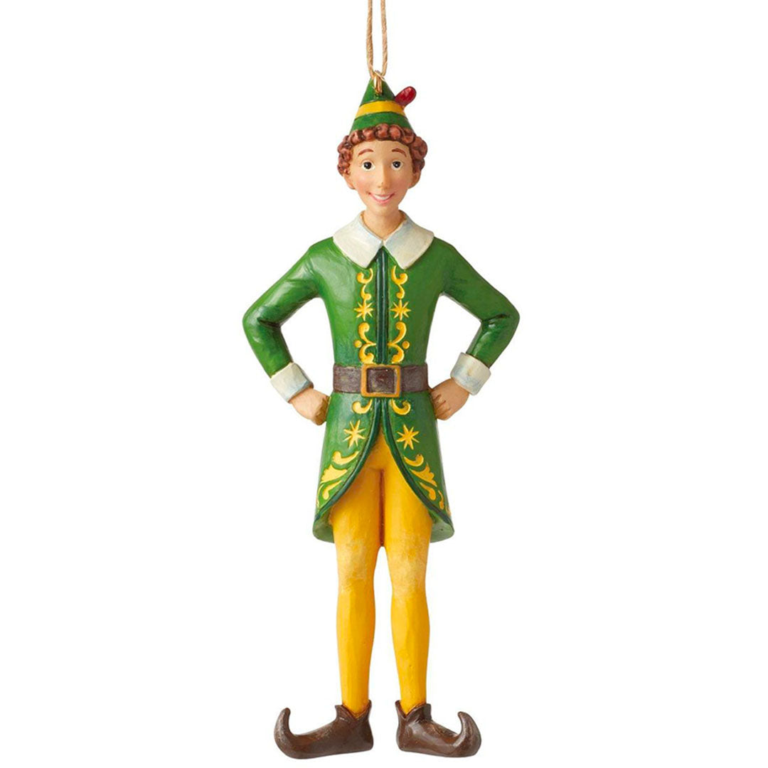 Jim Shore Buddy Elf in Classic Pose Ornament 5.71" front