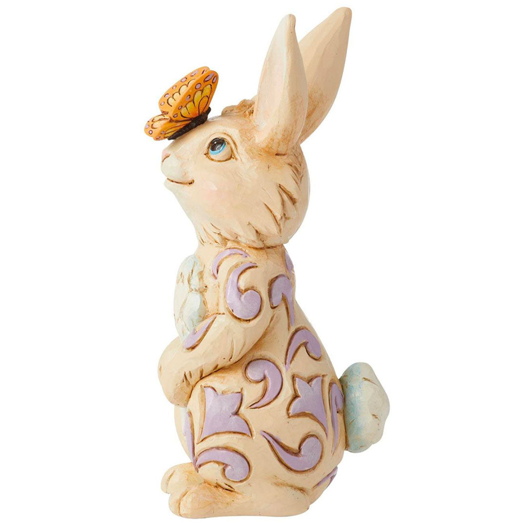 Jim Shore Mini Bunny with Butterfly 3.94" side