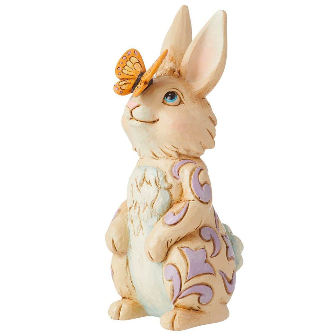 Jim Shore Mini Bunny with Butterfly 3.94" side