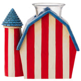 Jim Shore Votive Holder Patriotic Barn 5" back