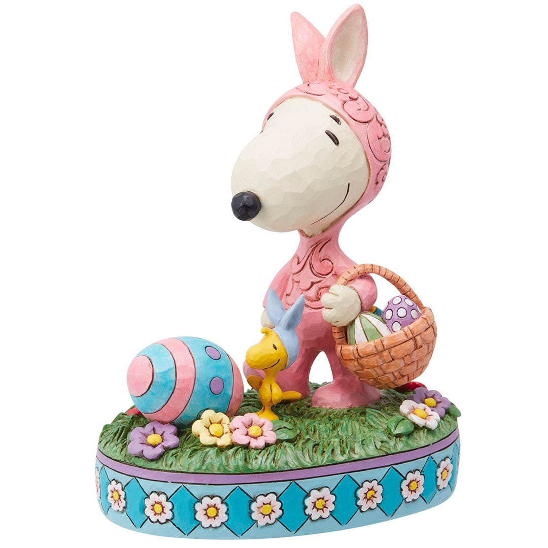 Jim Shore Snoopy & Woodstock Easter 6" side