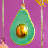 Glitterville Absolutely Avocado Ornament Mint Yellow